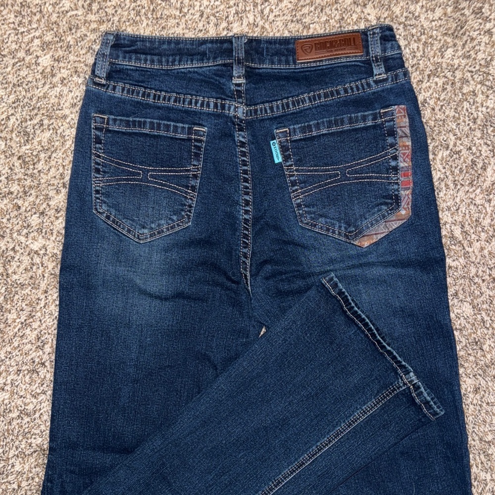 Rock and Roll Denim x Hooey Dark Blue Bootcut Jeans - Picture 3 of 3